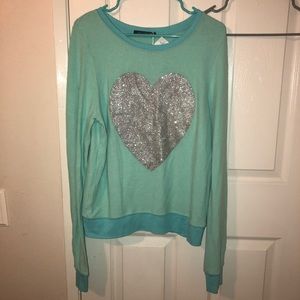 Blue/silver heart sweater